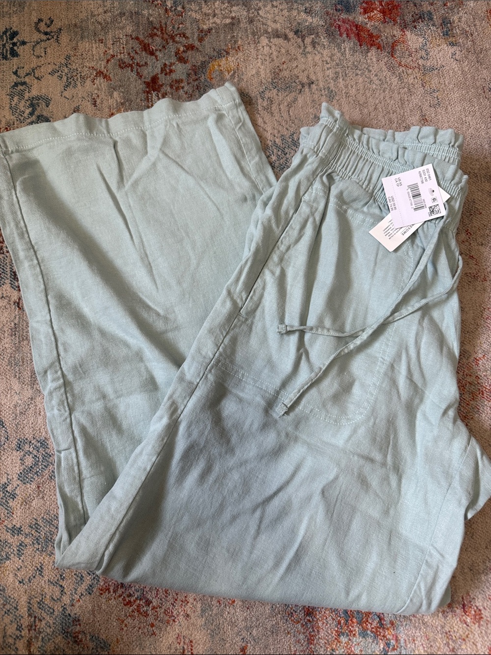 American Eagle Linen-Cotton High Waisted Wide Leg pants